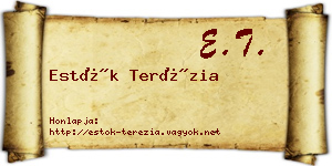 Estók Terézia névjegykártya
